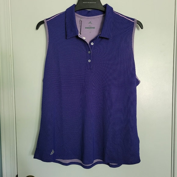 ADIDAS GOLF Women's ADVANTAGE Sleeveless Polo Tank Real Purple Sz XL NWT - Picture 1 of 7